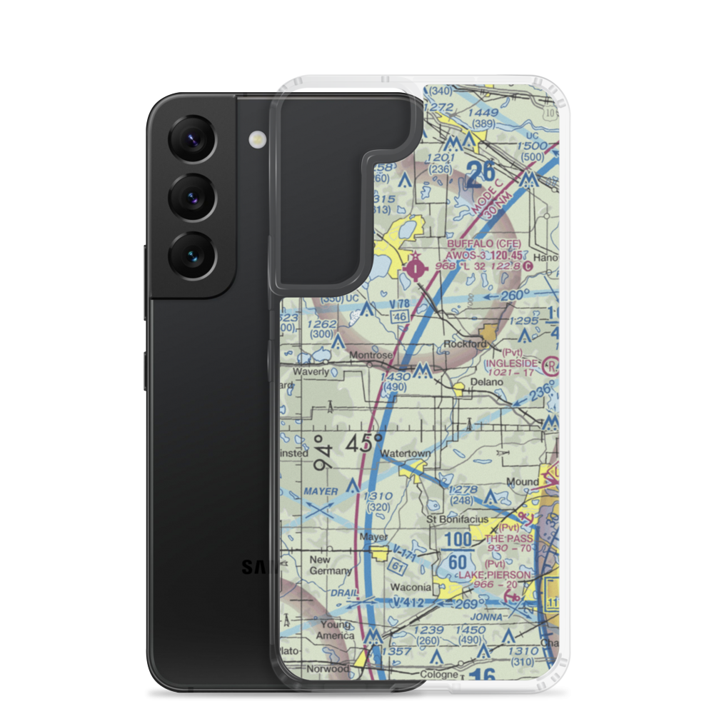 Brandt Airport (MN19) VFR Sectional Samsung Case Samsung Galaxy S22 model shown