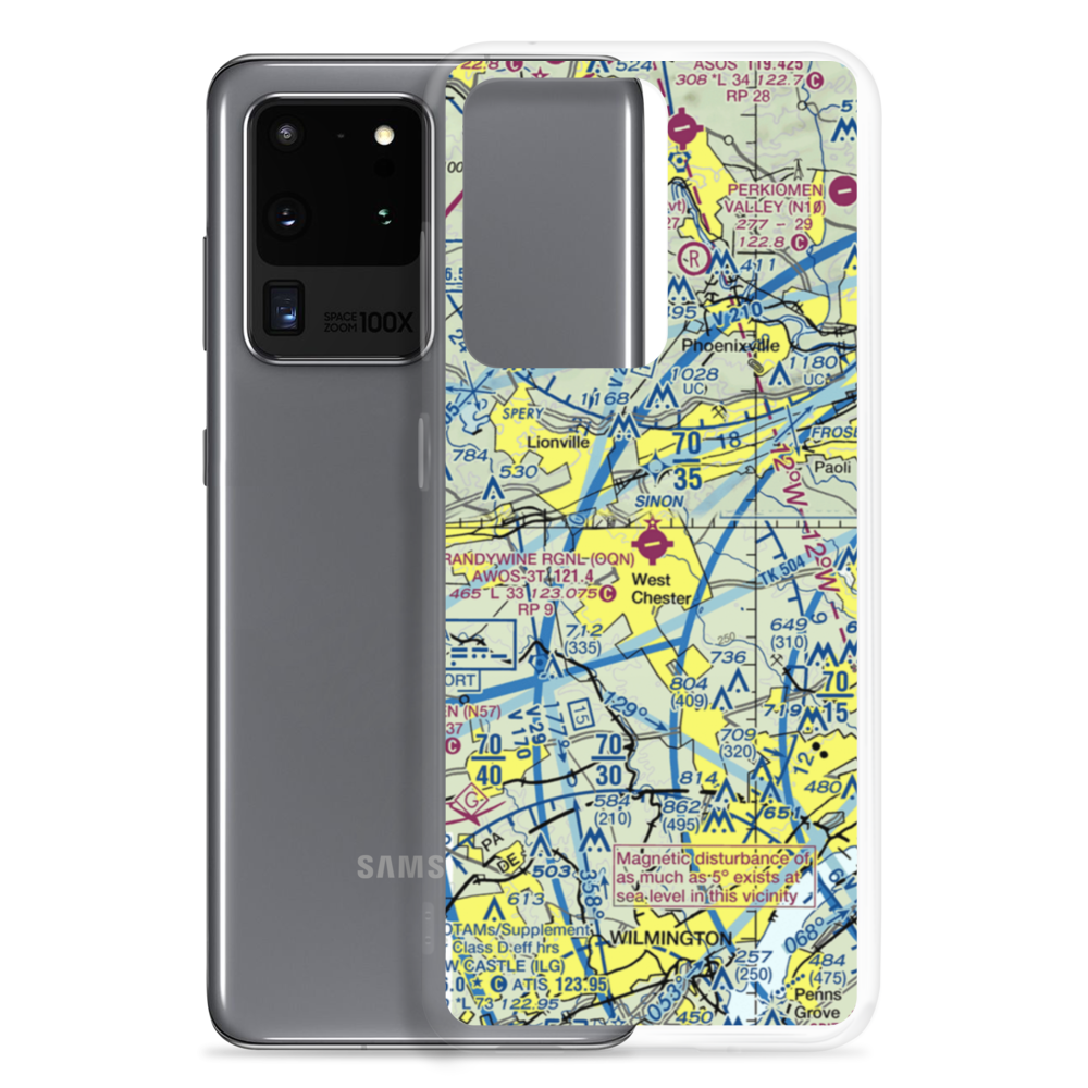 Brandywine Regional Airport (OQN) VFR Sectional Samsung Case Samsung Galaxy S20 Ultra model shown