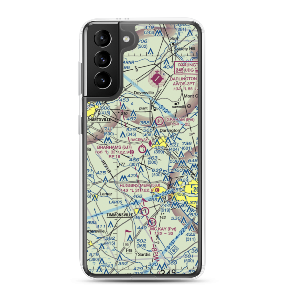 Branhams Airport (6J7) VFR Sectional Samsung Case Samsung Galaxy S21 Plus model shown