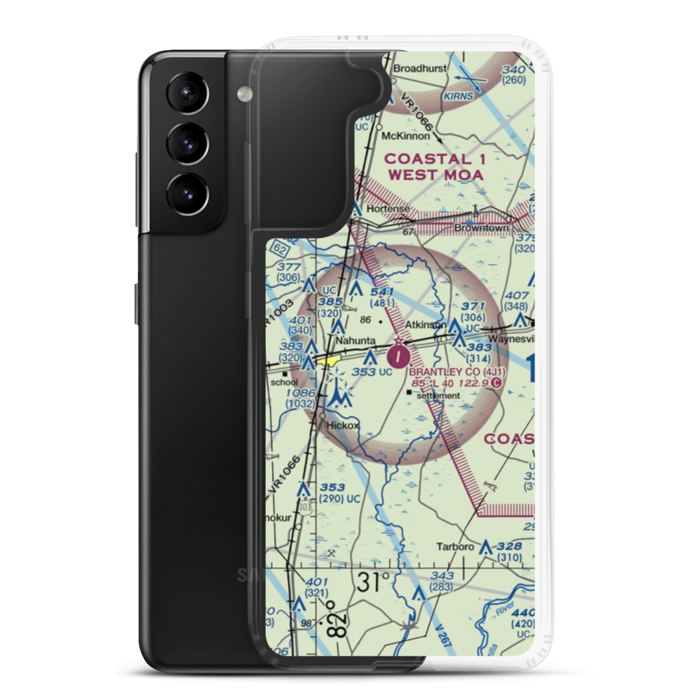 Brantley County Airport (4J1) VFR Sectional Samsung Case Samsung Galaxy S21 Plus model shown