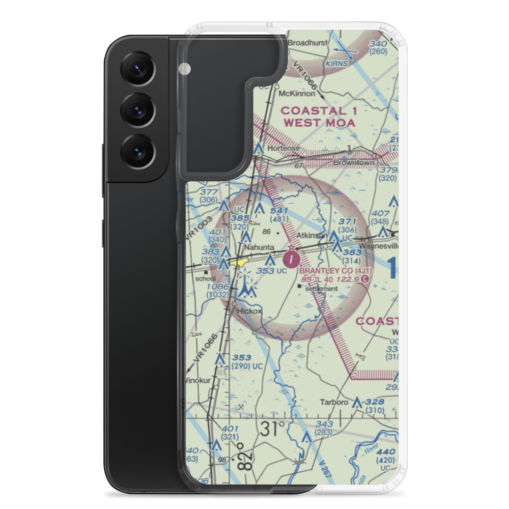 Brantley County Airport (4J1) VFR Sectional Samsung Case Samsung Galaxy S22 Plus model shown