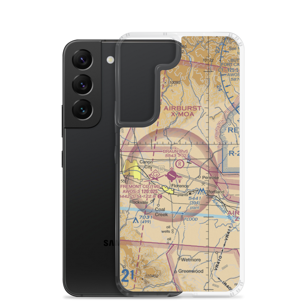 Braun Airport (32CO) VFR Sectional Samsung Case Samsung Galaxy S22 model shown