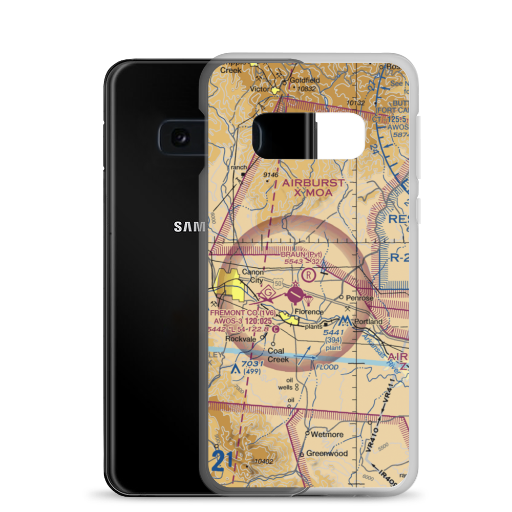 Braun Airport (32CO) VFR Sectional Samsung Case Samsung Galaxy S10e model shown