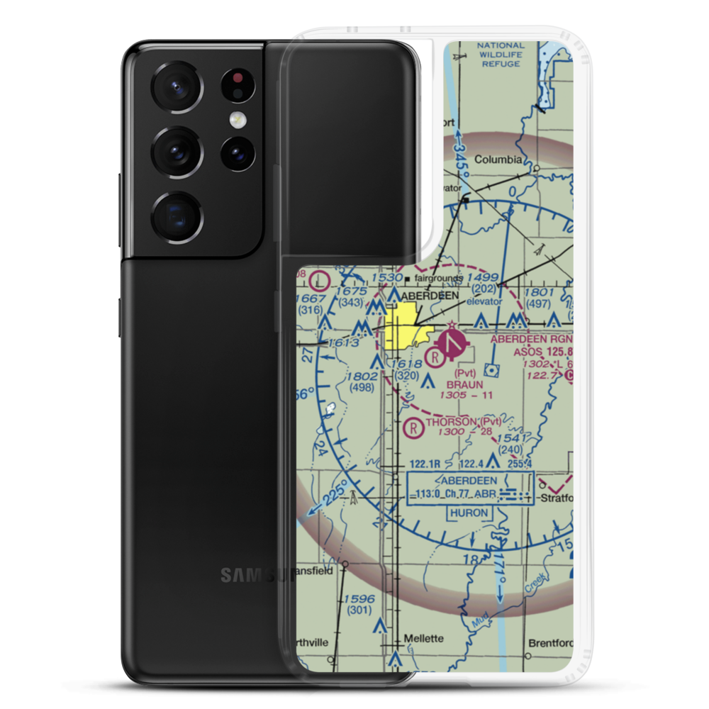 Braun Airport (SD32) VFR Sectional Samsung Case Samsung Galaxy S21 Ultra model shown