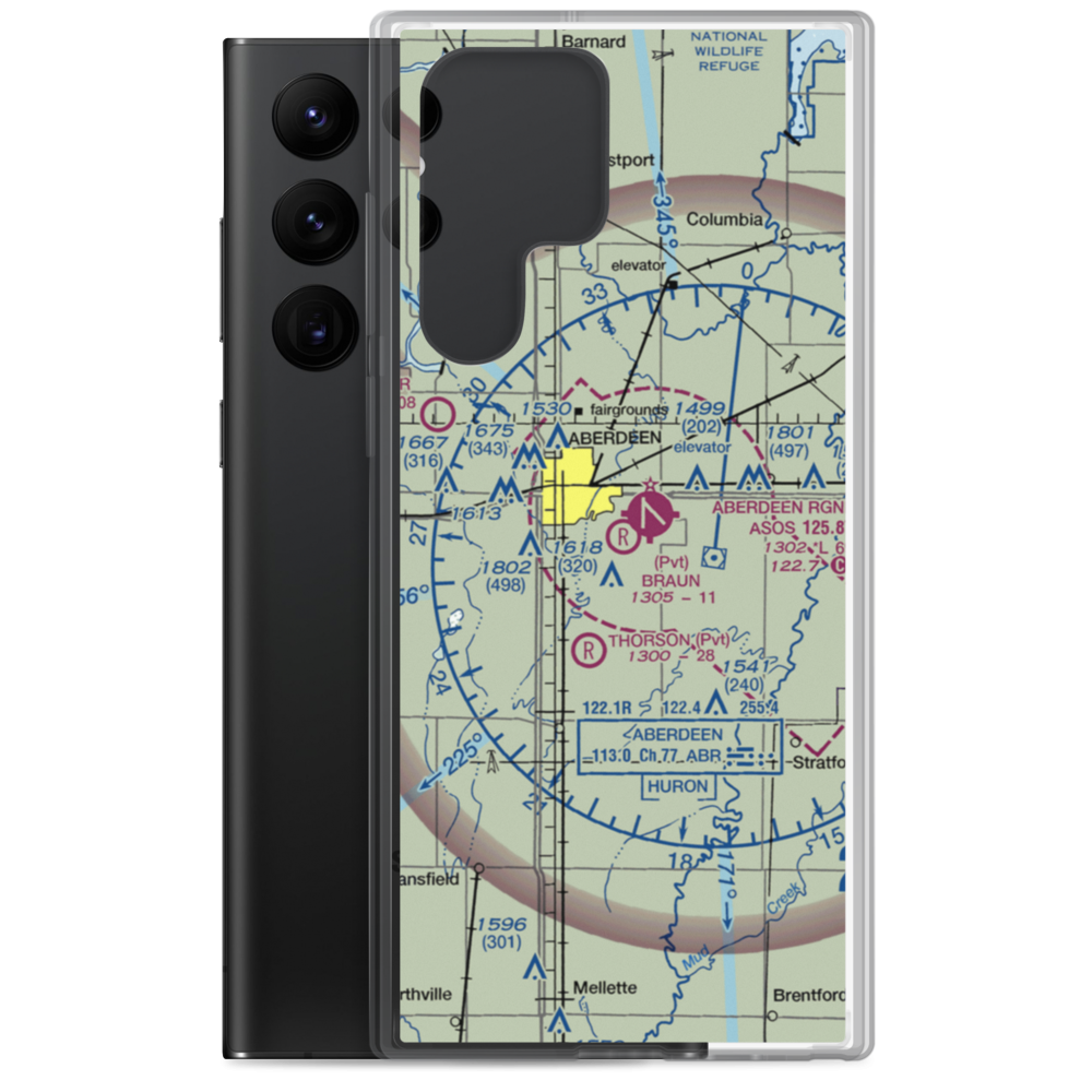 Braun Airport (SD32) VFR Sectional Samsung Case Samsung Galaxy S22 Ultra model shown