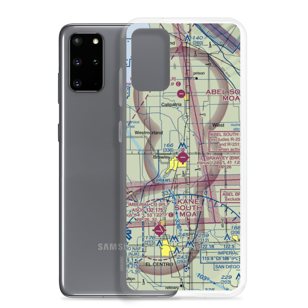 Brawley Municipal Airport (BWC) VFR Sectional Samsung Case Samsung Galaxy S20 Plus model shown