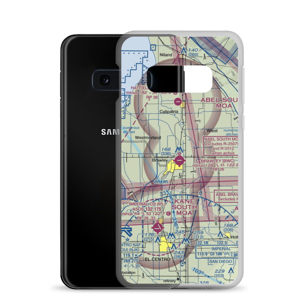 Brawley Municipal Airport (BWC) VFR Sectional Samsung Case Samsung Galaxy S10e model shown
