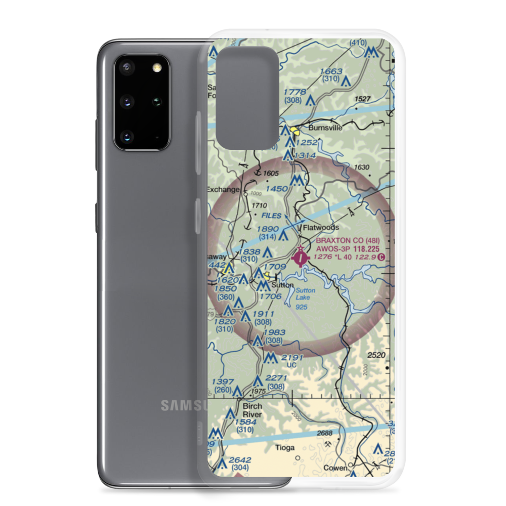 Braxton County Airport (48I) VFR Sectional Samsung Case Samsung Galaxy S20 Plus model shown