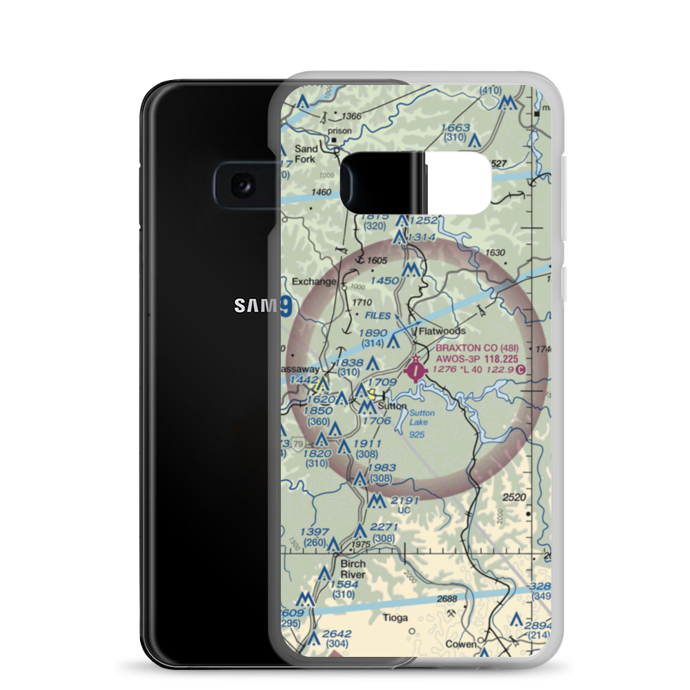 Braxton County Airport (48I) VFR Sectional Samsung Case Samsung Galaxy S10e model shown
