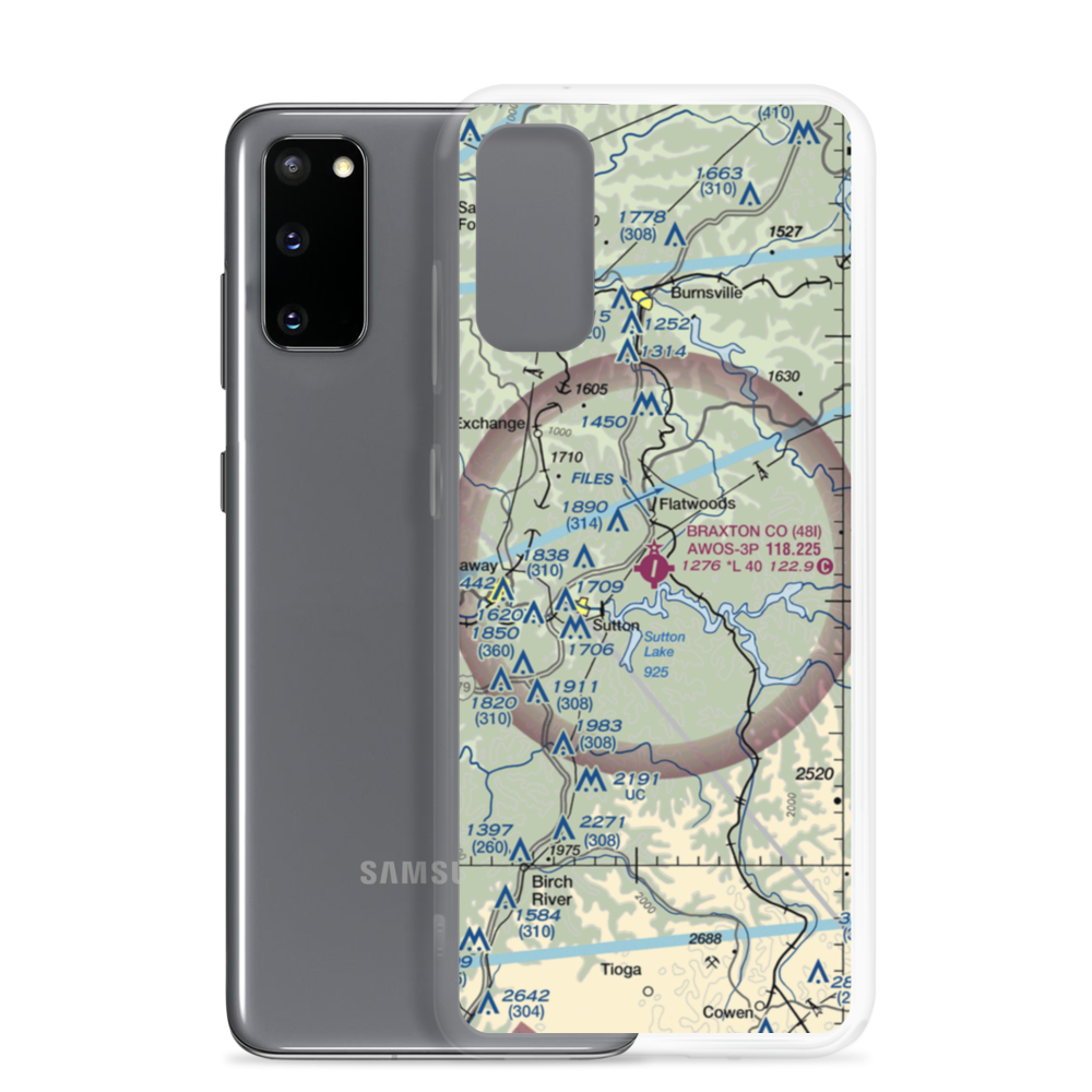 Braxton County Airport (48I) VFR Sectional Samsung Case Samsung Galaxy S20 model shown