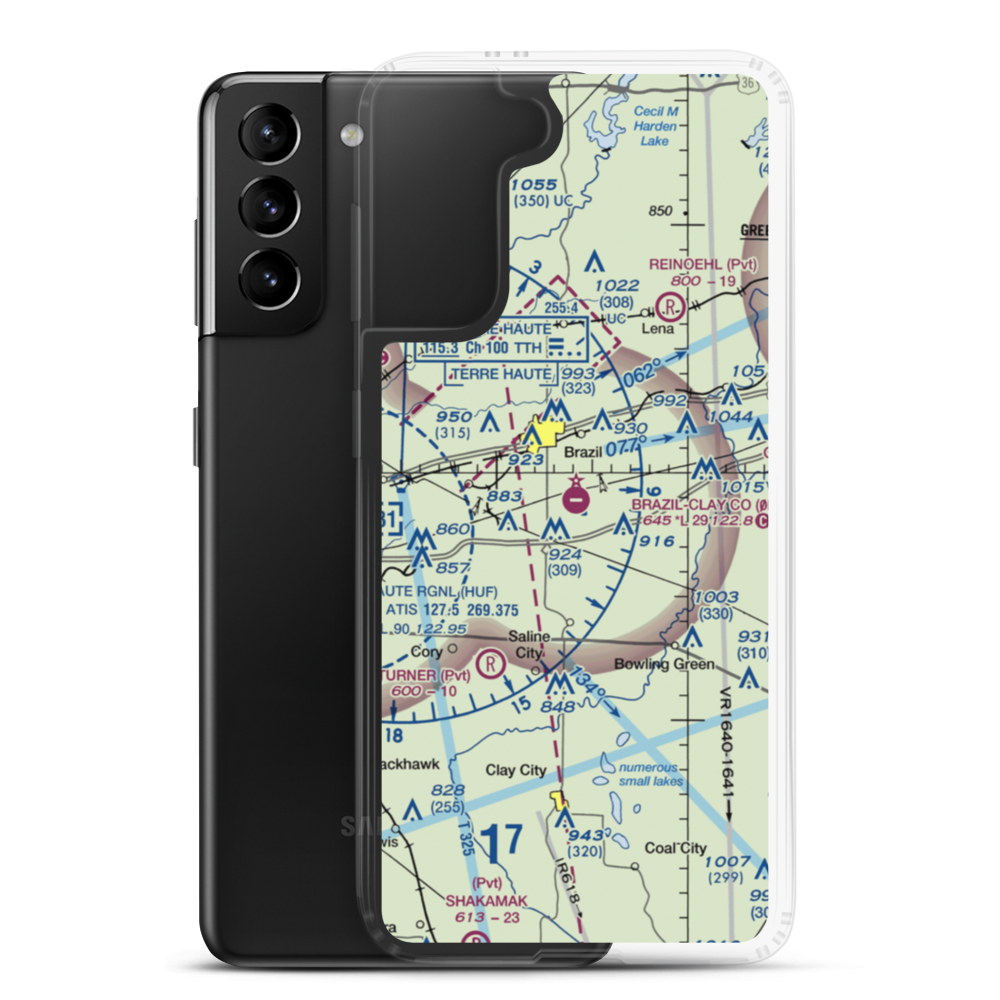 Brazil Clay County Airport (0I2) VFR Sectional Samsung Case Samsung Galaxy S21 Plus model shown
