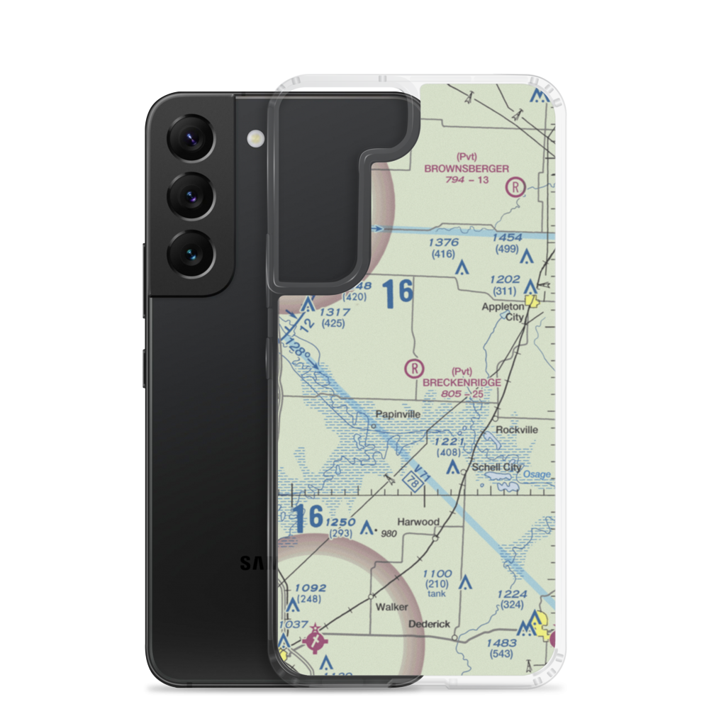 Breckenridge Airport (2MO4) VFR Sectional Samsung Case Samsung Galaxy S22 model shown