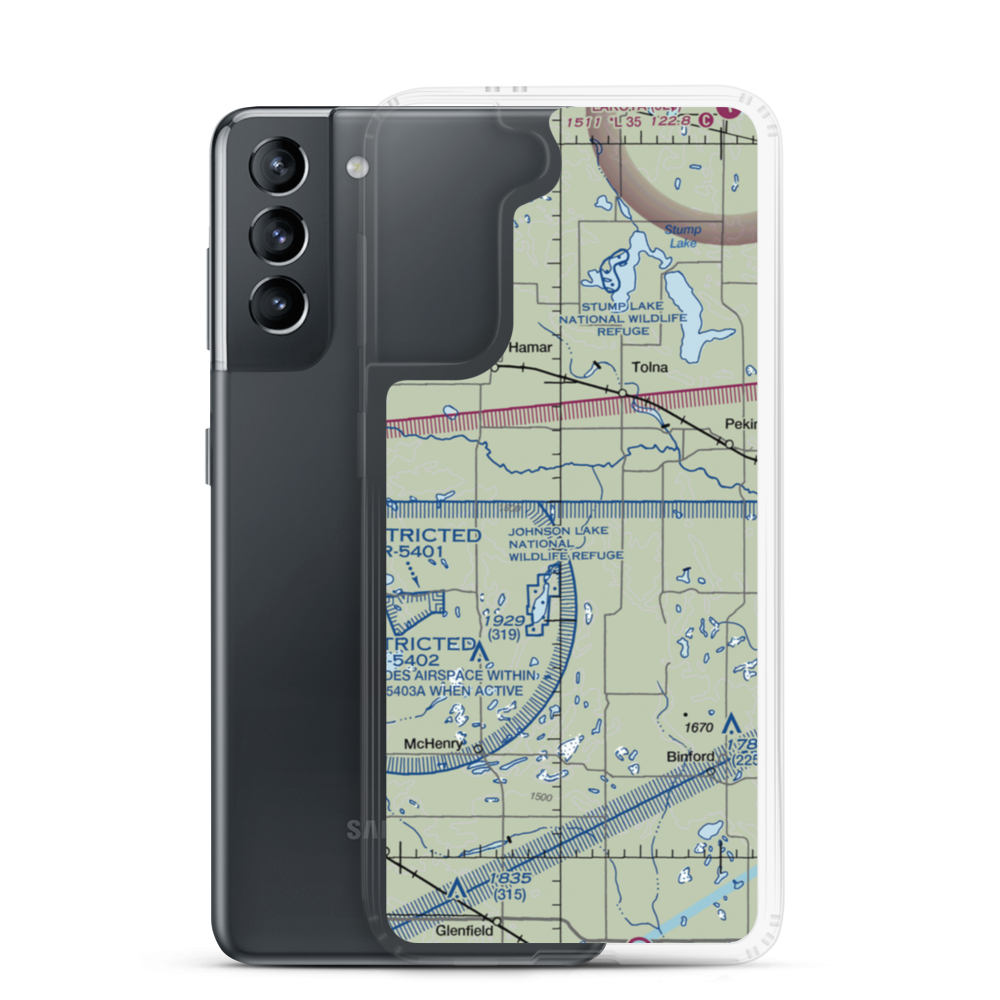 Breckheimer Airport (19ND) VFR Sectional Samsung Case Samsung Galaxy S21 model shown