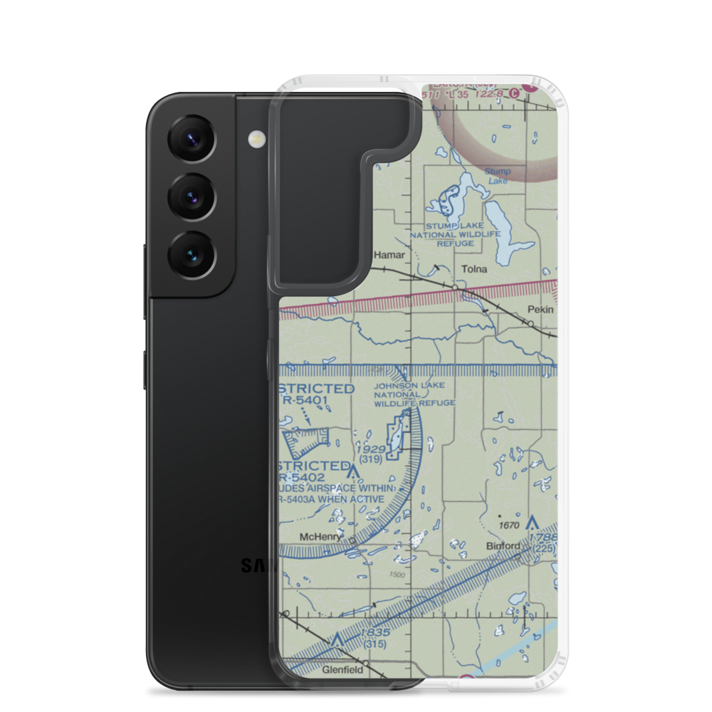 Breckheimer Airport (19ND) VFR Sectional Samsung Case Samsung Galaxy S22 model shown