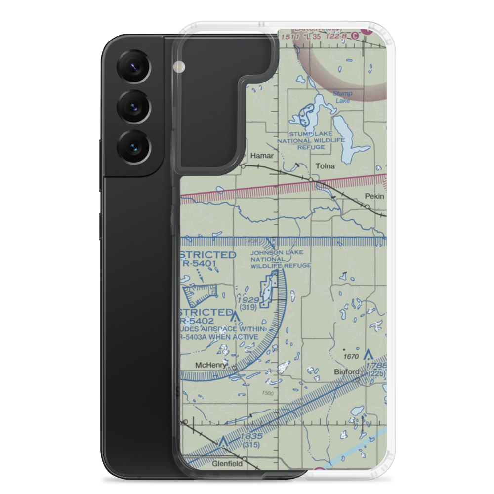 Breckheimer Airport (19ND) VFR Sectional Samsung Case Samsung Galaxy S22 Plus model shown