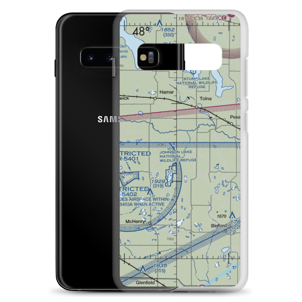 Breckheimer Airport (19ND) VFR Sectional Samsung Case Samsung Galaxy S10+ model shown