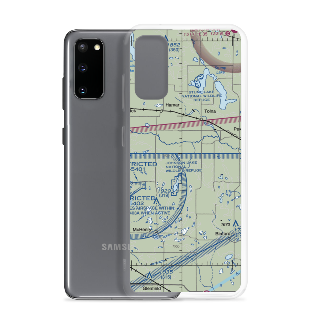 Breckheimer Airport (19ND) VFR Sectional Samsung Case Samsung Galaxy S20 model shown