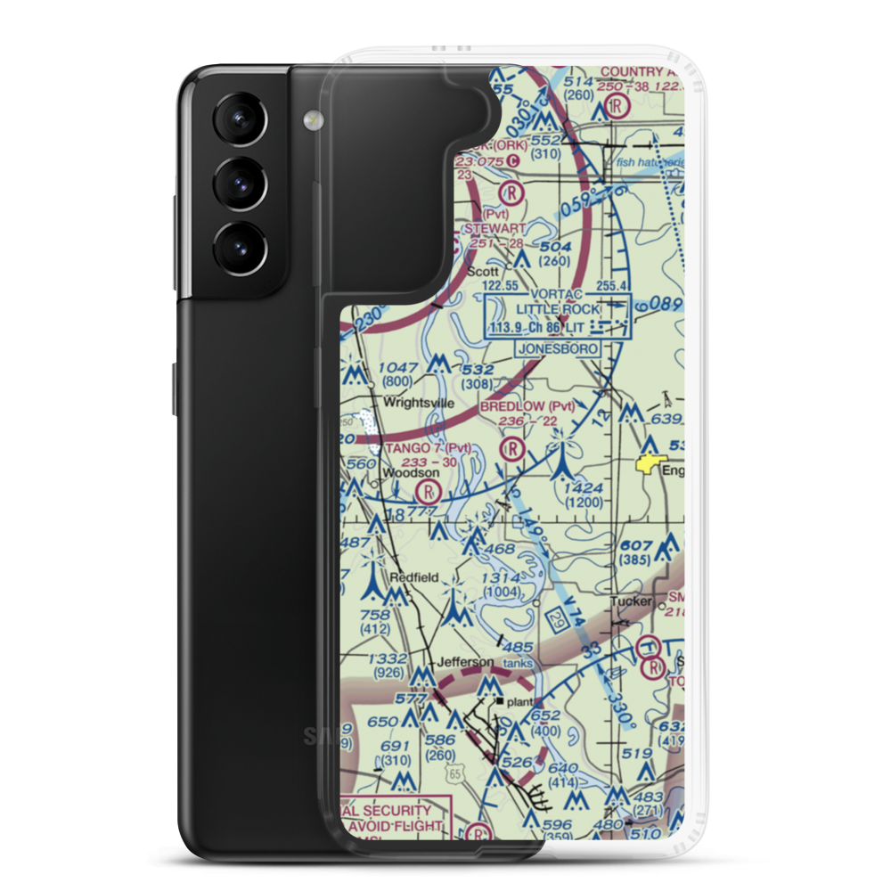 Bredlow Farm Airport (17AR) VFR Sectional Samsung Case Samsung Galaxy S21 Plus model shown