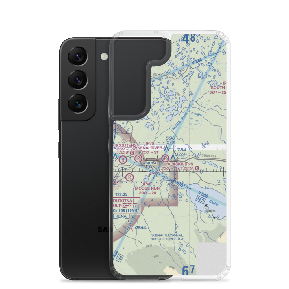 Breeden Airport (AK05) VFR Sectional Samsung Case Samsung Galaxy S22 model shown