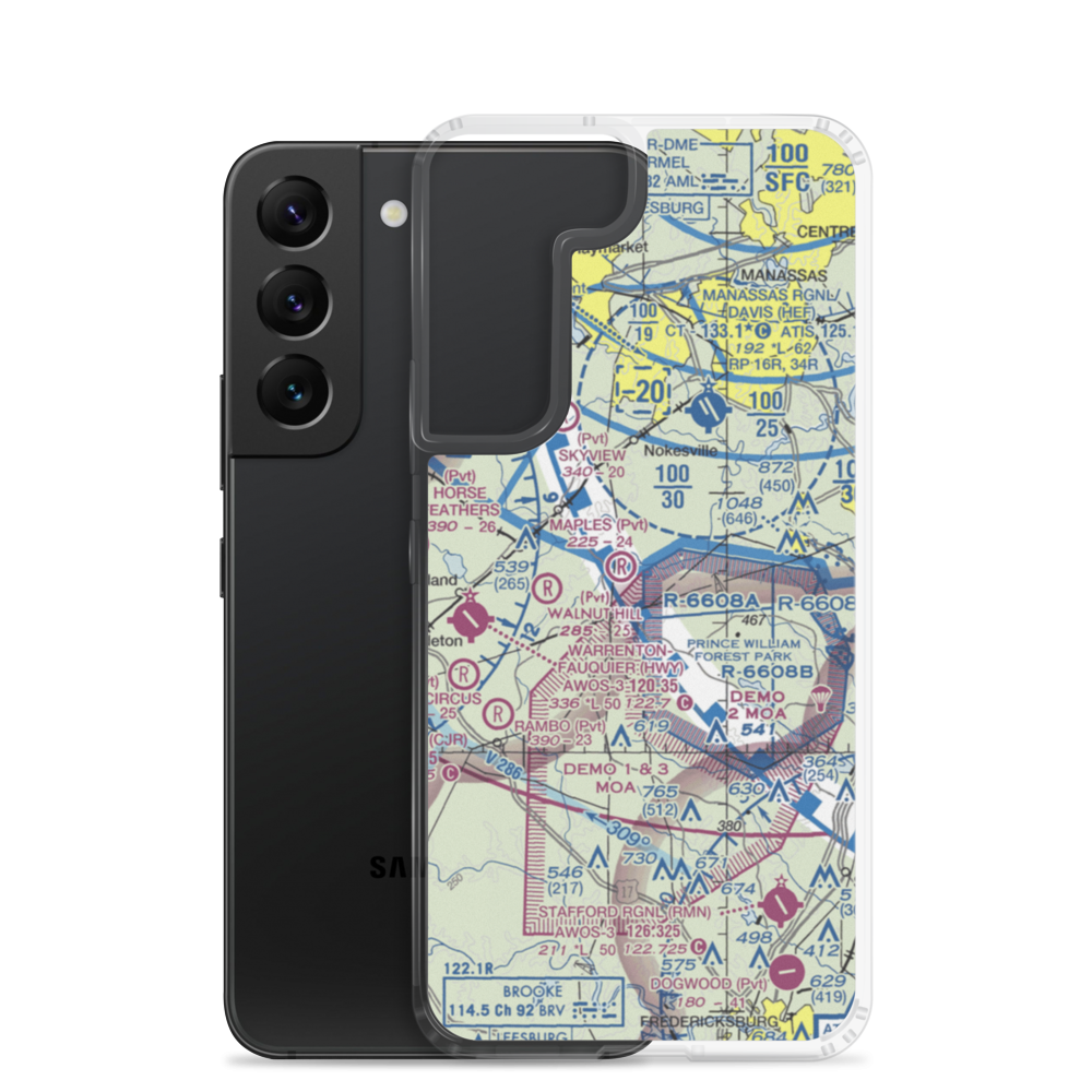 Breeden Airport (VA66) VFR Sectional Samsung Case Samsung Galaxy S22 model shown