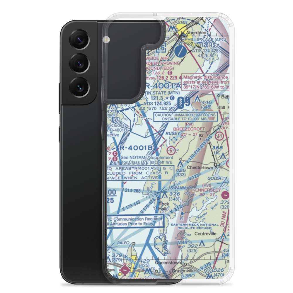 Breezecroft Airport (05MD) VFR Sectional Samsung Case Samsung Galaxy S22 Plus model shown