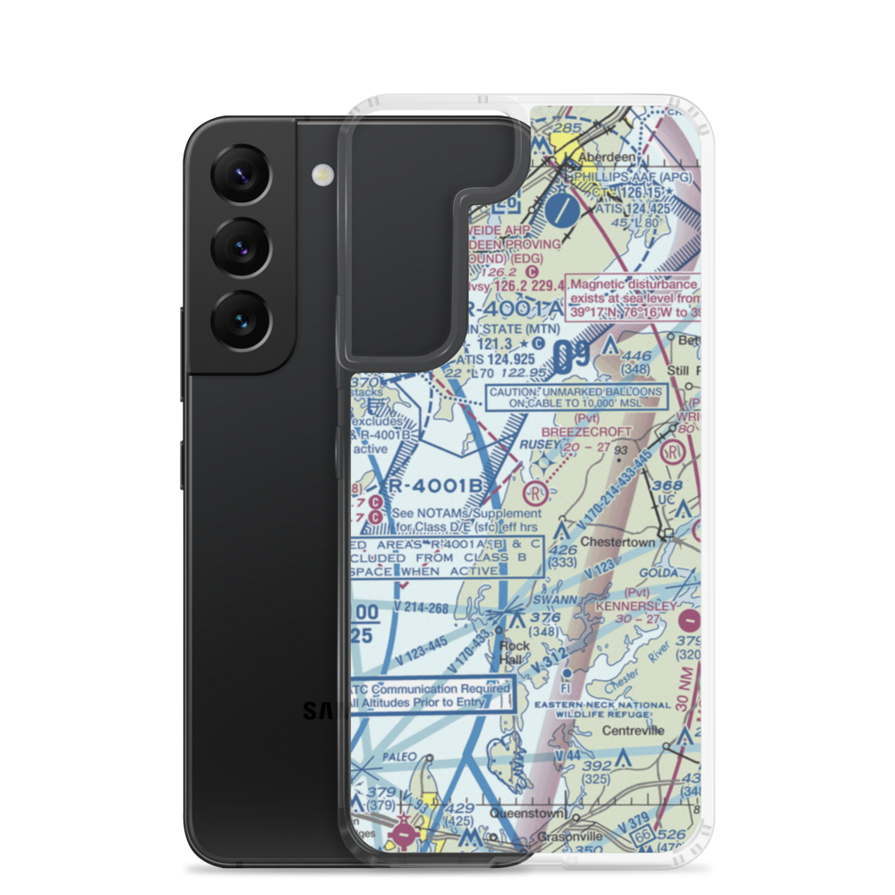 Breezecroft Seaplane Base (23MD) VFR Sectional Samsung Case Samsung Galaxy S22 model shown