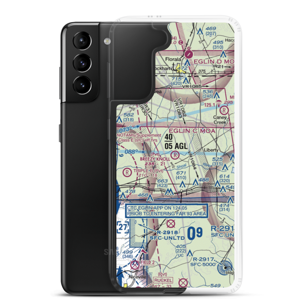 Breezy Knoll Airport (0FD5) VFR Sectional Samsung Case Samsung Galaxy S21 Plus model shown