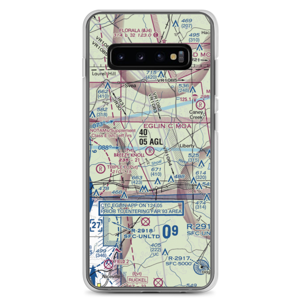 Breezy Knoll Airport (0FD5) VFR Sectional Samsung Case Samsung Galaxy S10+ model shown