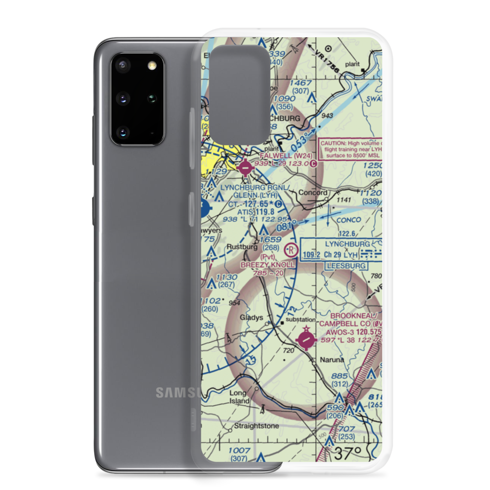 Breezy Knoll Airport (VA13) VFR Sectional Samsung Case Samsung Galaxy S20 Plus model shown