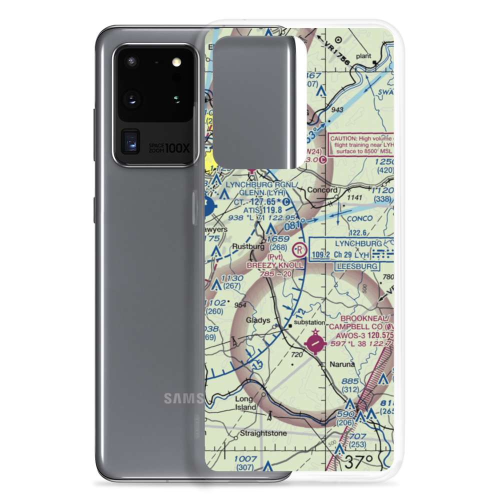 Breezy Knoll Airport (VA13) VFR Sectional Samsung Case Samsung Galaxy S20 Ultra model shown
