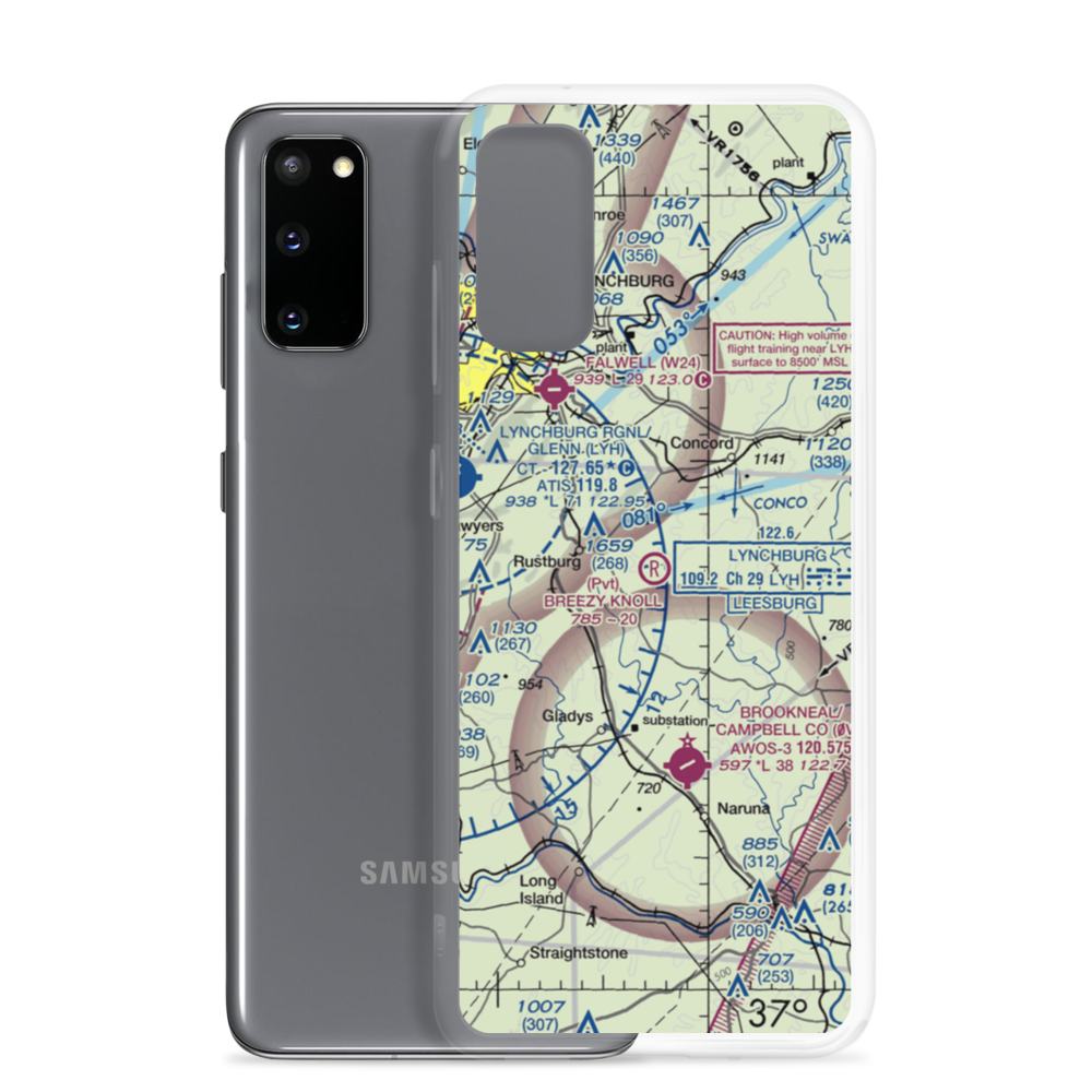 Breezy Knoll Airport (VA13) VFR Sectional Samsung Case Samsung Galaxy S20 model shown