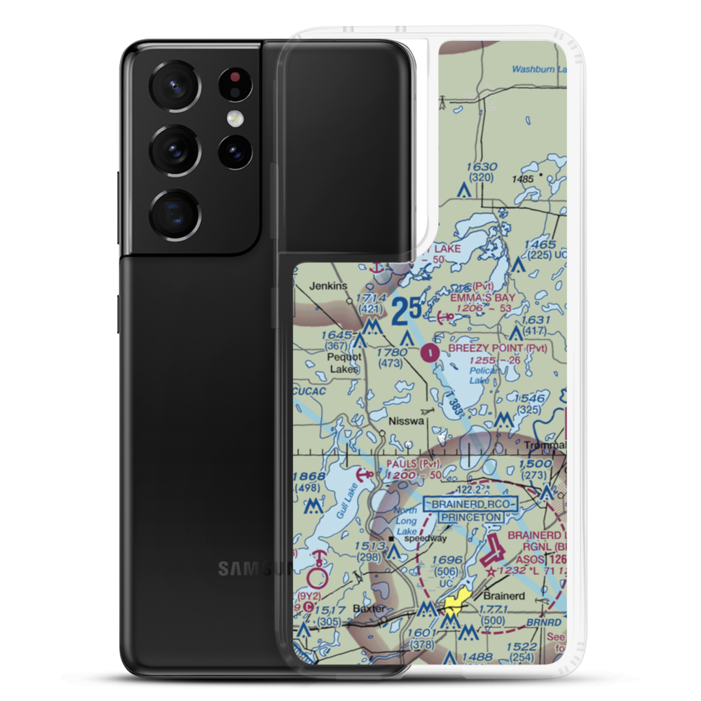 Breezy Point Airport (8MN3) VFR Sectional Samsung Case Samsung Galaxy S21 Ultra model shown