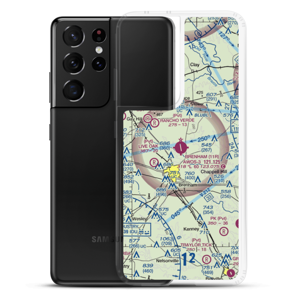Brenham Municipal Airport (11R) VFR Sectional Samsung Case Samsung Galaxy S21 Ultra model shown