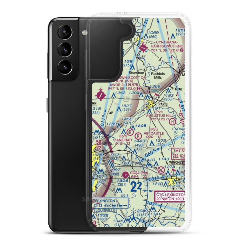 Brennan Farm Airport (15KY) VFR Sectional Samsung Case Samsung Galaxy S21 Plus model shown