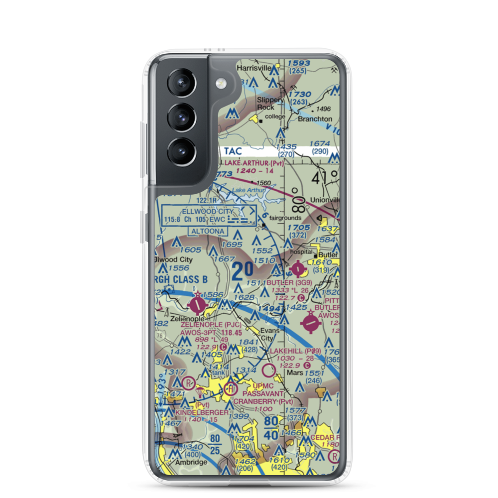 Brennan Personal Use Airport (2PN7) VFR Sectional Samsung Case Samsung Galaxy S21 model shown