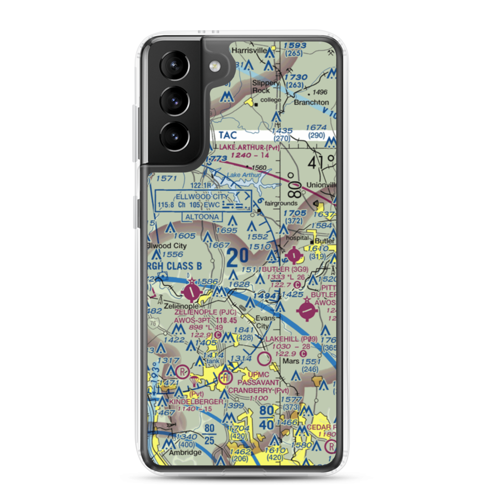 Brennan Personal Use Airport (2PN7) VFR Sectional Samsung Case Samsung Galaxy S21 Plus model shown
