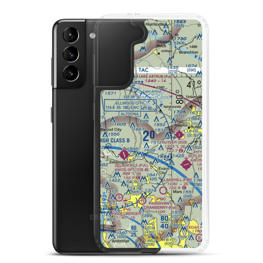 Brennan Personal Use Airport (2PN7) VFR Sectional Samsung Case Samsung Galaxy S21 Plus model shown