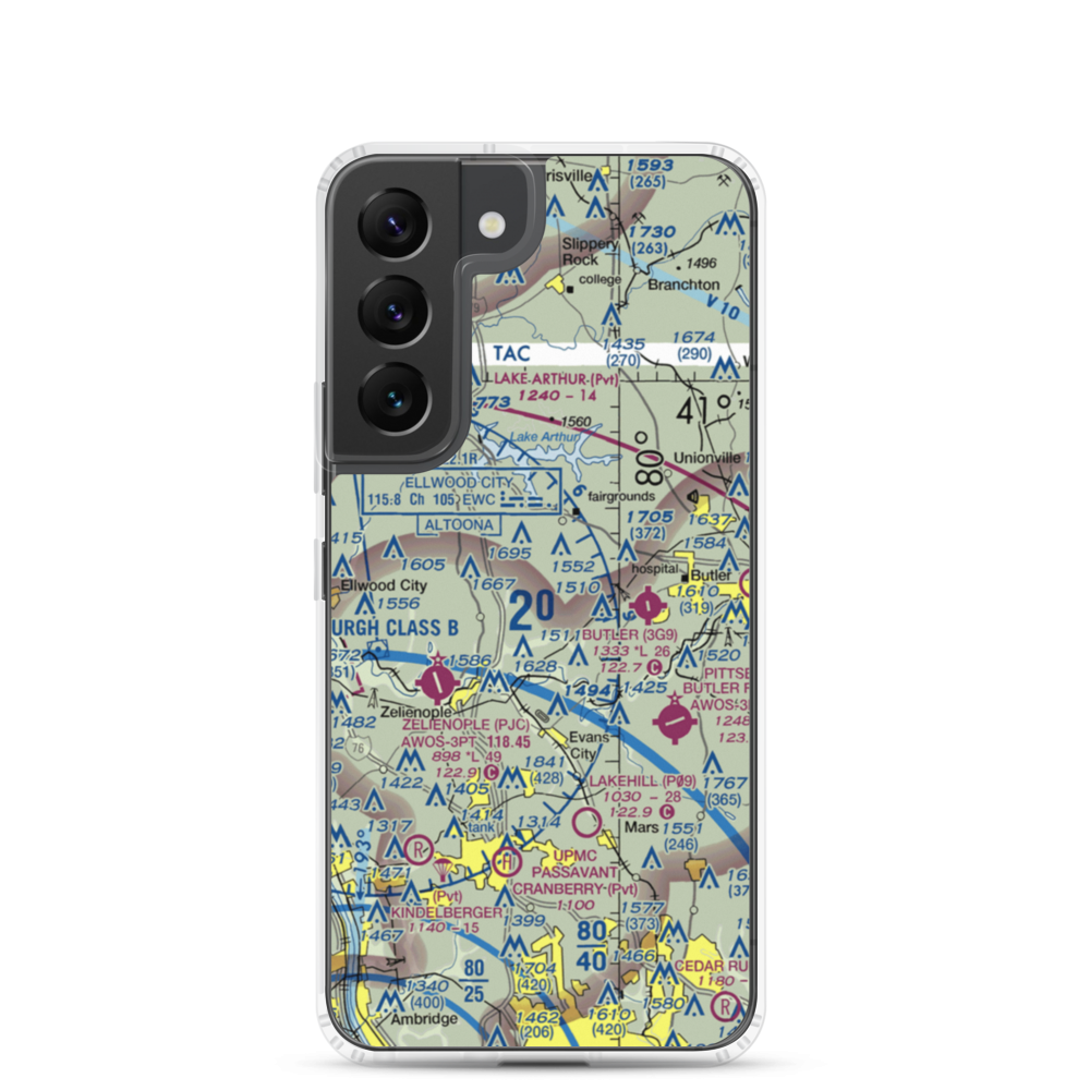 Brennan Personal Use Airport (2PN7) VFR Sectional Samsung Case Samsung Galaxy S22 model shown