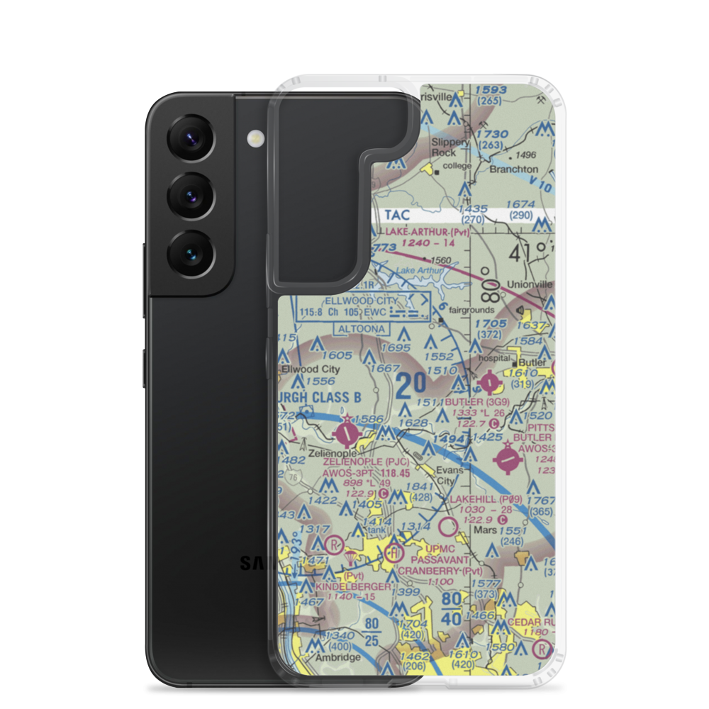 Brennan Personal Use Airport (2PN7) VFR Sectional Samsung Case Samsung Galaxy S22 model shown
