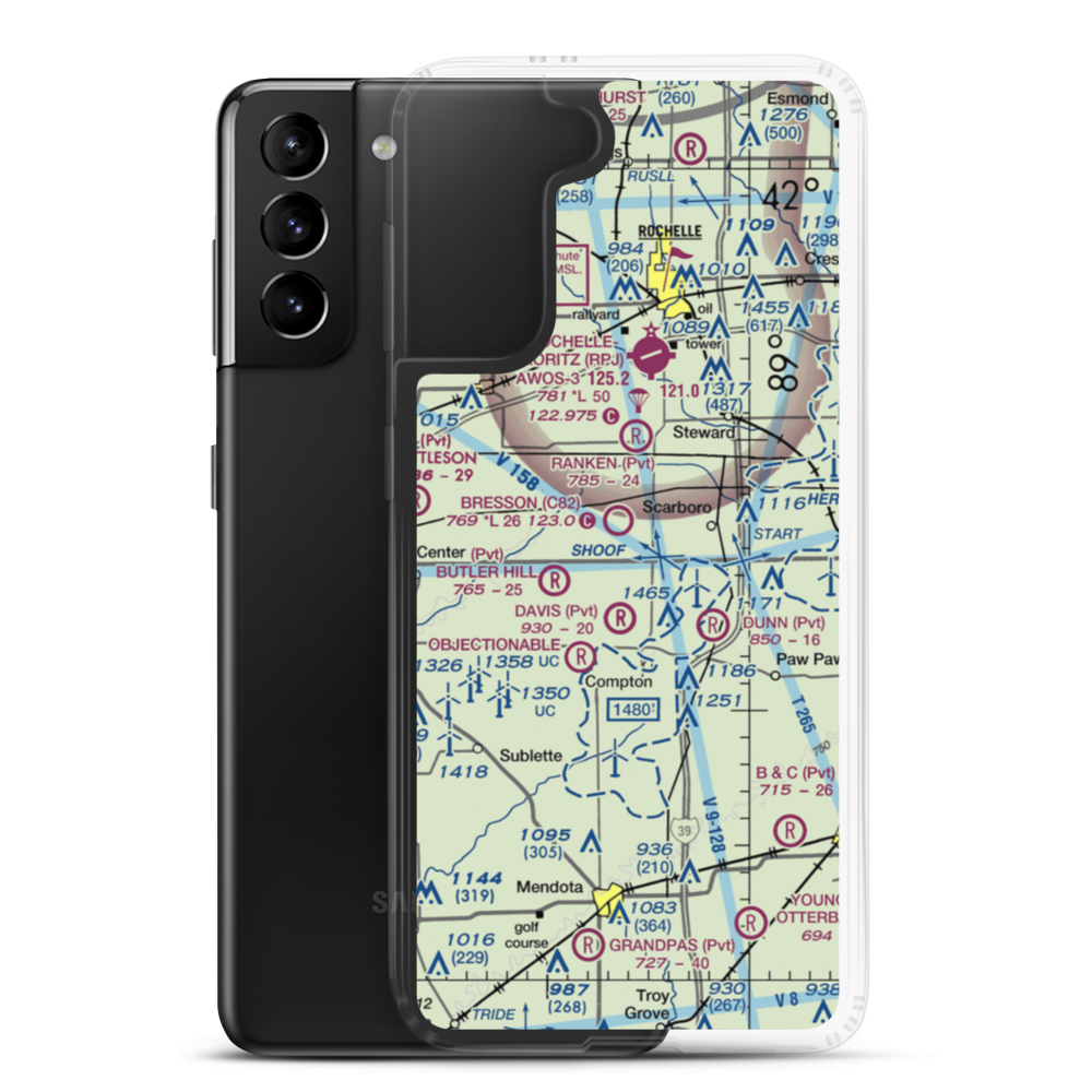 Bresson Airport (C82) VFR Sectional Samsung Case Samsung Galaxy S21 Plus model shown