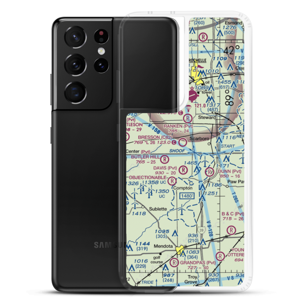Bresson Airport (C82) VFR Sectional Samsung Case Samsung Galaxy S21 Ultra model shown