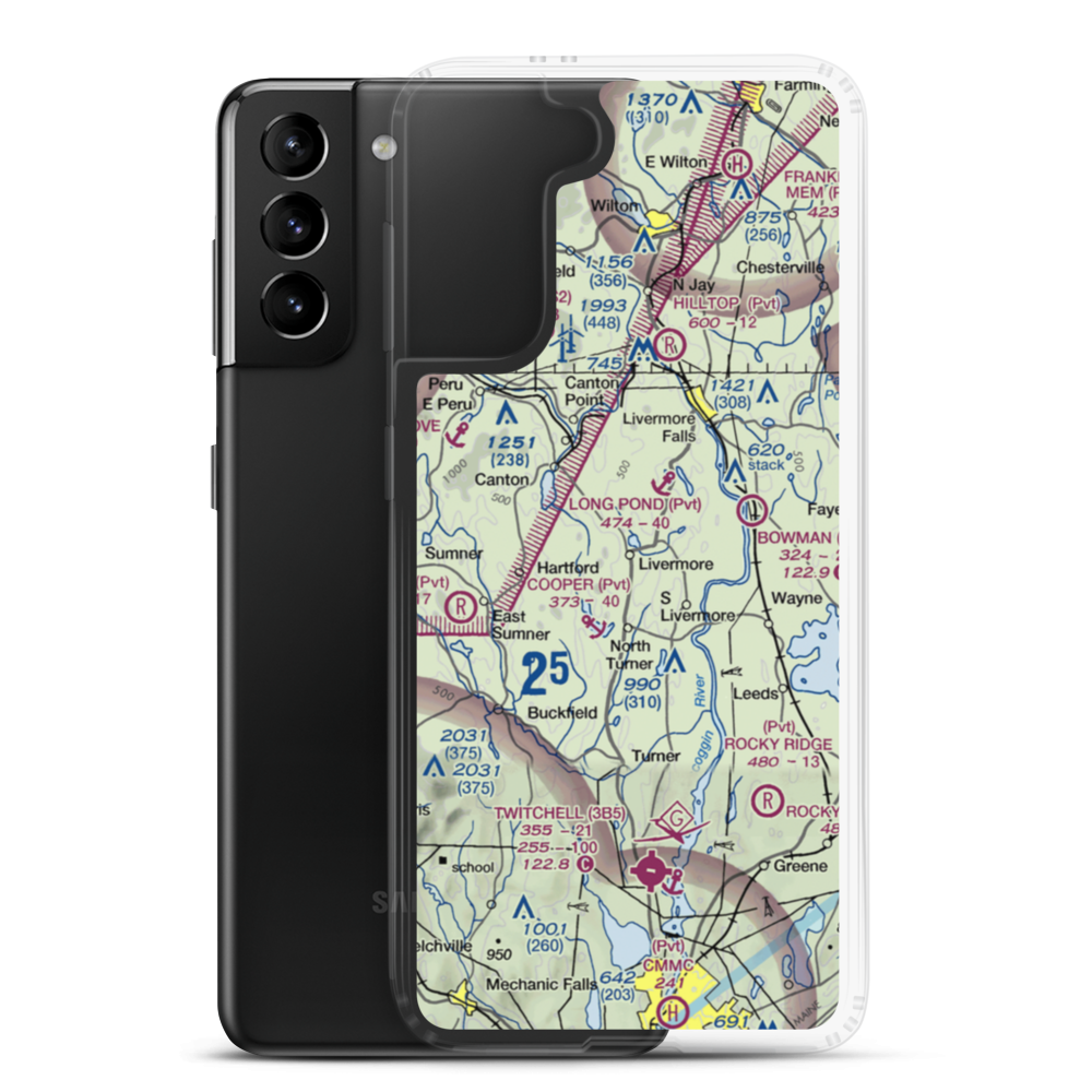 Brettuns Pond Seaplane Base (ME12) VFR Sectional Samsung Case Samsung Galaxy S21 Plus model shown