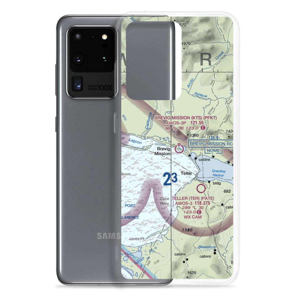 Brevig Mission Airport (KTS) VFR Sectional Samsung Case Samsung Galaxy S20 Ultra model shown