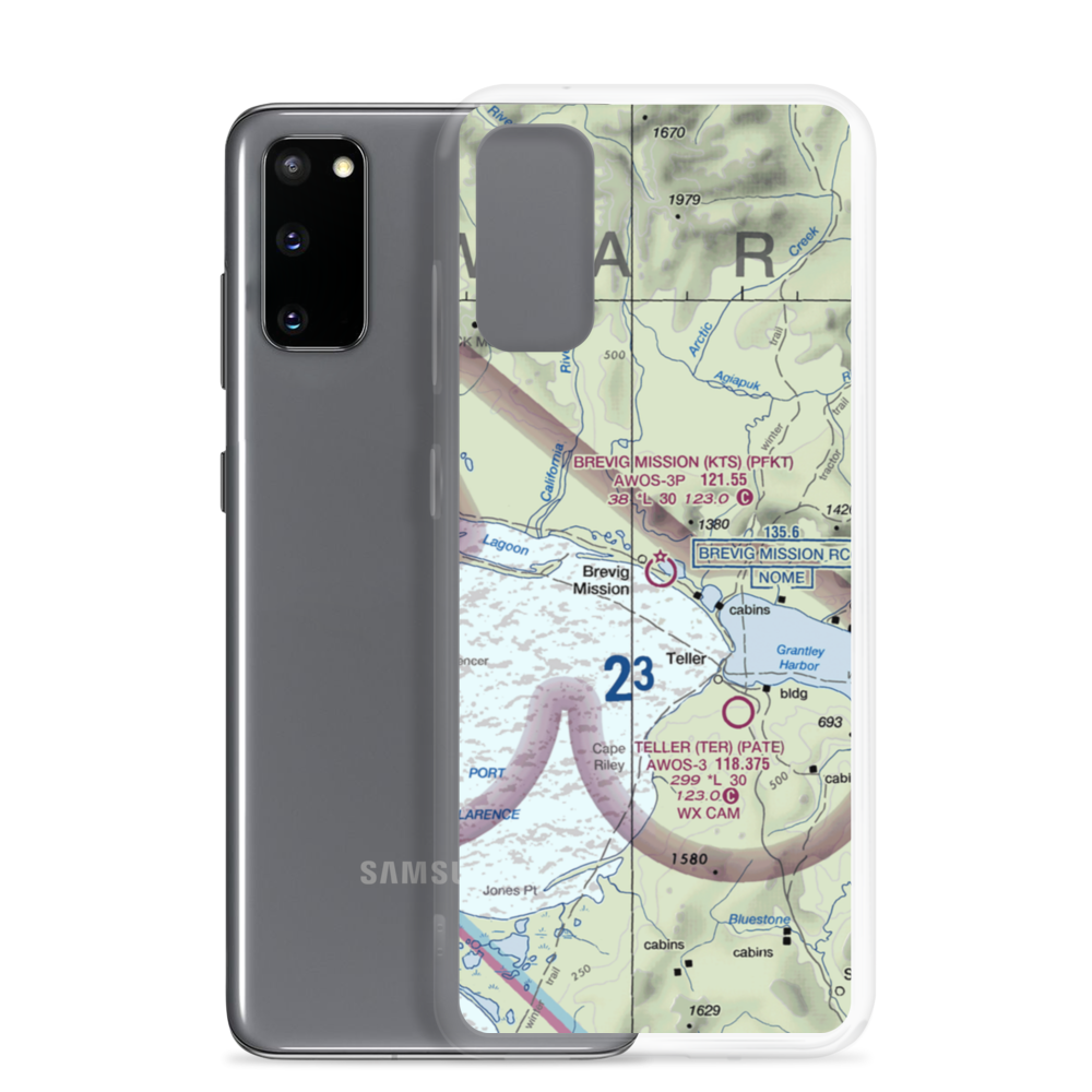 Brevig Mission Airport (KTS) VFR Sectional Samsung Case Samsung Galaxy S20 model shown