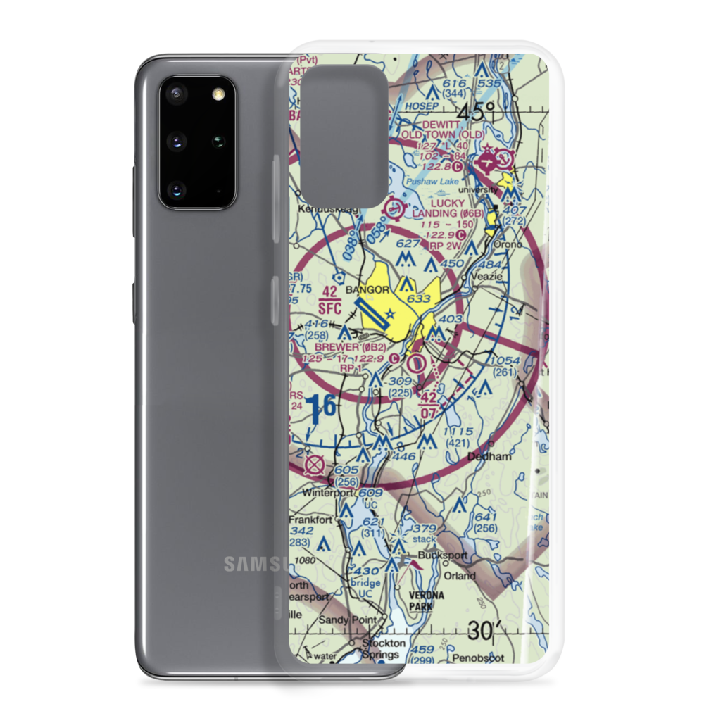 Brewer Airport (0B2) VFR Sectional Samsung Case Samsung Galaxy S20 Plus model shown