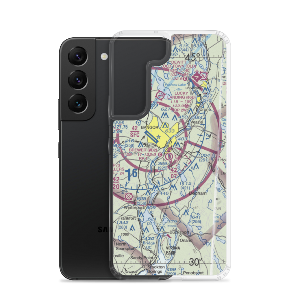 Brewer Airport (0B2) VFR Sectional Samsung Case Samsung Galaxy S22 model shown