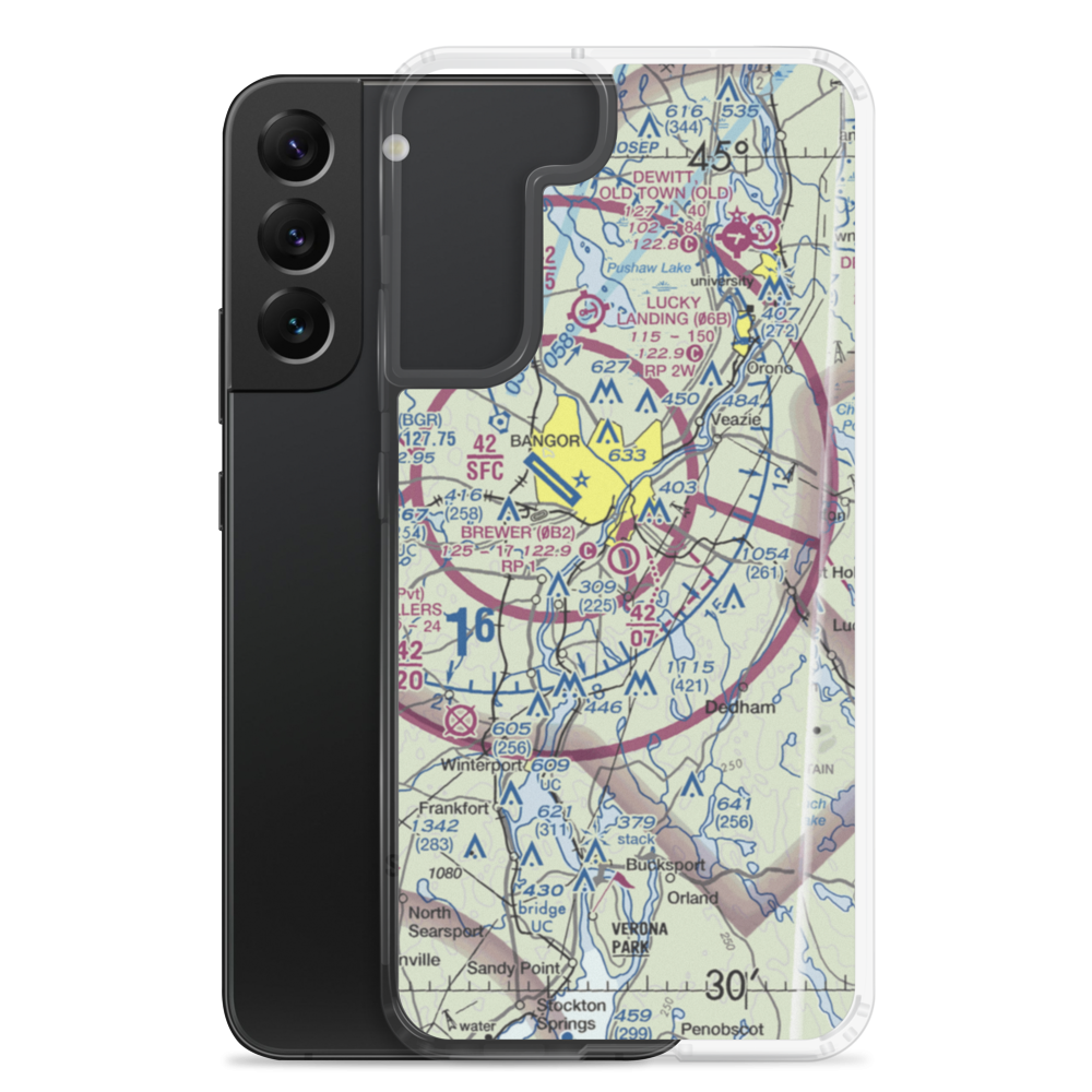 Brewer Airport (0B2) VFR Sectional Samsung Case Samsung Galaxy S22 Plus model shown