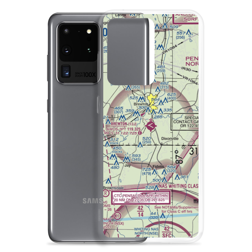 Brewton Municipal Airport (12J) VFR Sectional Samsung Case Samsung Galaxy S20 Ultra model shown
