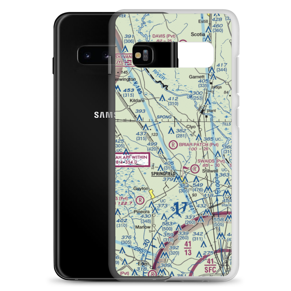 Briar Patch Airport (9GA1) VFR Sectional Samsung Case Samsung Galaxy S10+ model shown