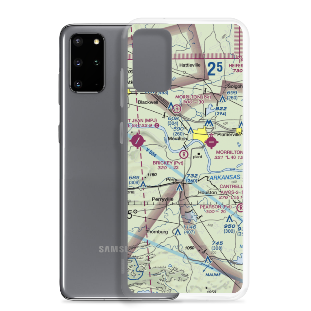 Brickey Private Airport (AR43) VFR Sectional Samsung Case Samsung Galaxy S20 Plus model shown